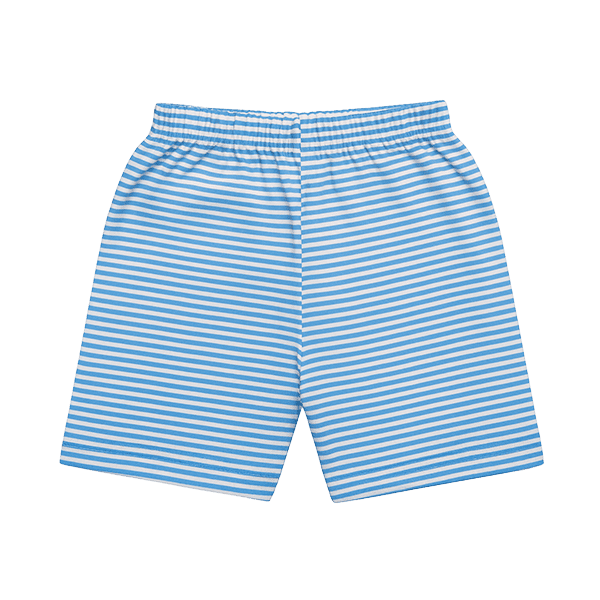 Baby boy cotton shorts in blue and white stripes with elastic waistband – lightweight breathable summer wear