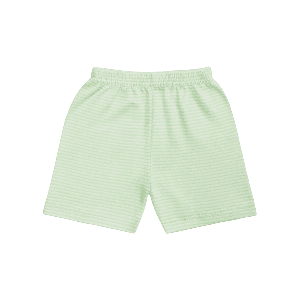 Baby boy cotton shorts in light green stripes with elastic waistband – breathable lightweight summer wear