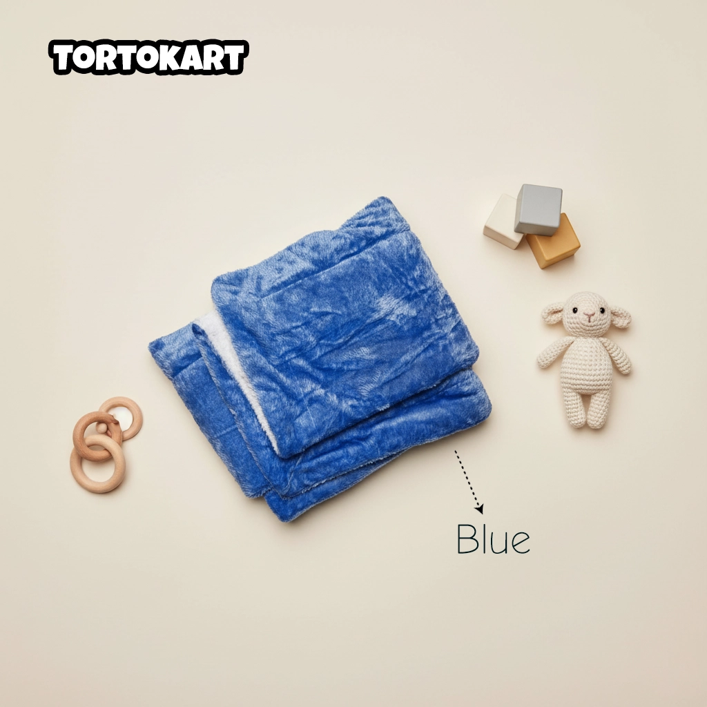 Blue Tortokart Puffy Cheeks Baby Blanket