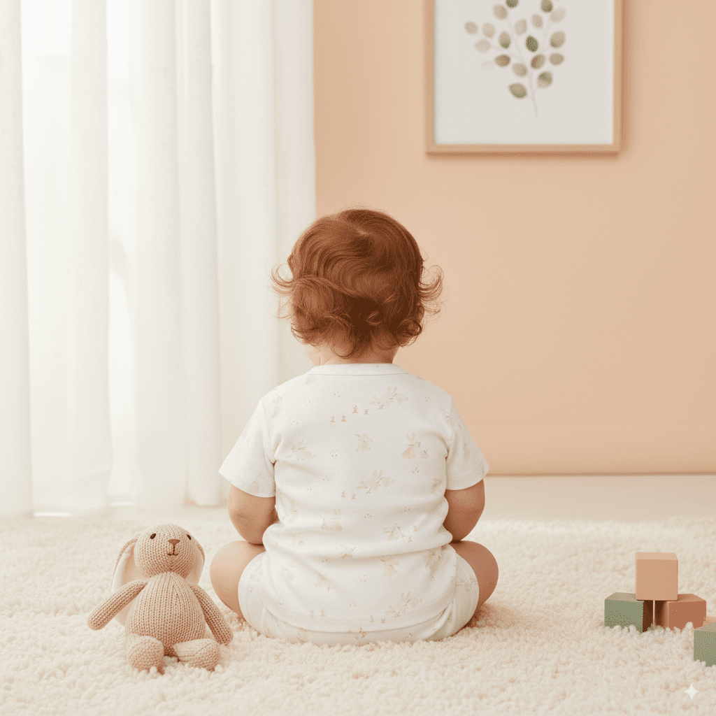 Baby Boys & Girls Cotton Short Sleeve Set – White with Beige Animal Print | Summer Outfit (0–6 Months) - Image 2