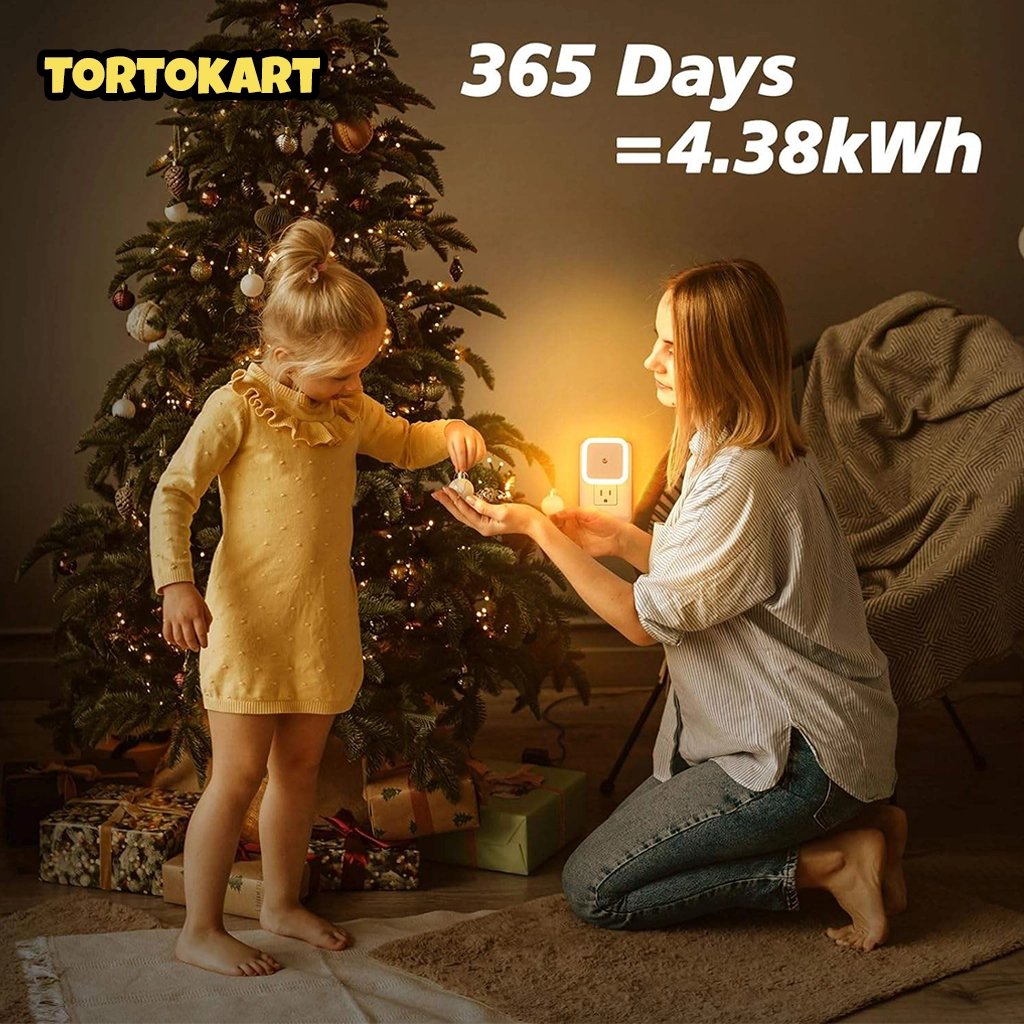 Energy-saving Plug-in LED Night Light with Dusk to Dawn Sensor, consumes only 4.38 kWh per year.