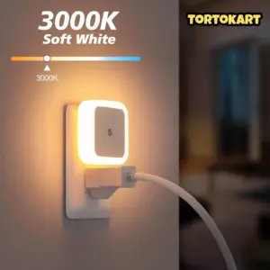 Plug-in LED Night Light, Dusk to Dawn Sensor, 3000K Soft Warm White