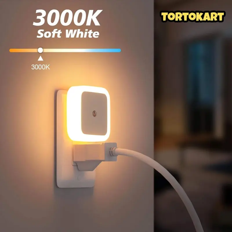 Plug-in LED Night Light, Dusk to Dawn Sensor, 3000K Soft Warm White