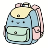 Backpacks category icon - Cute pastel cartoon backpack illustration