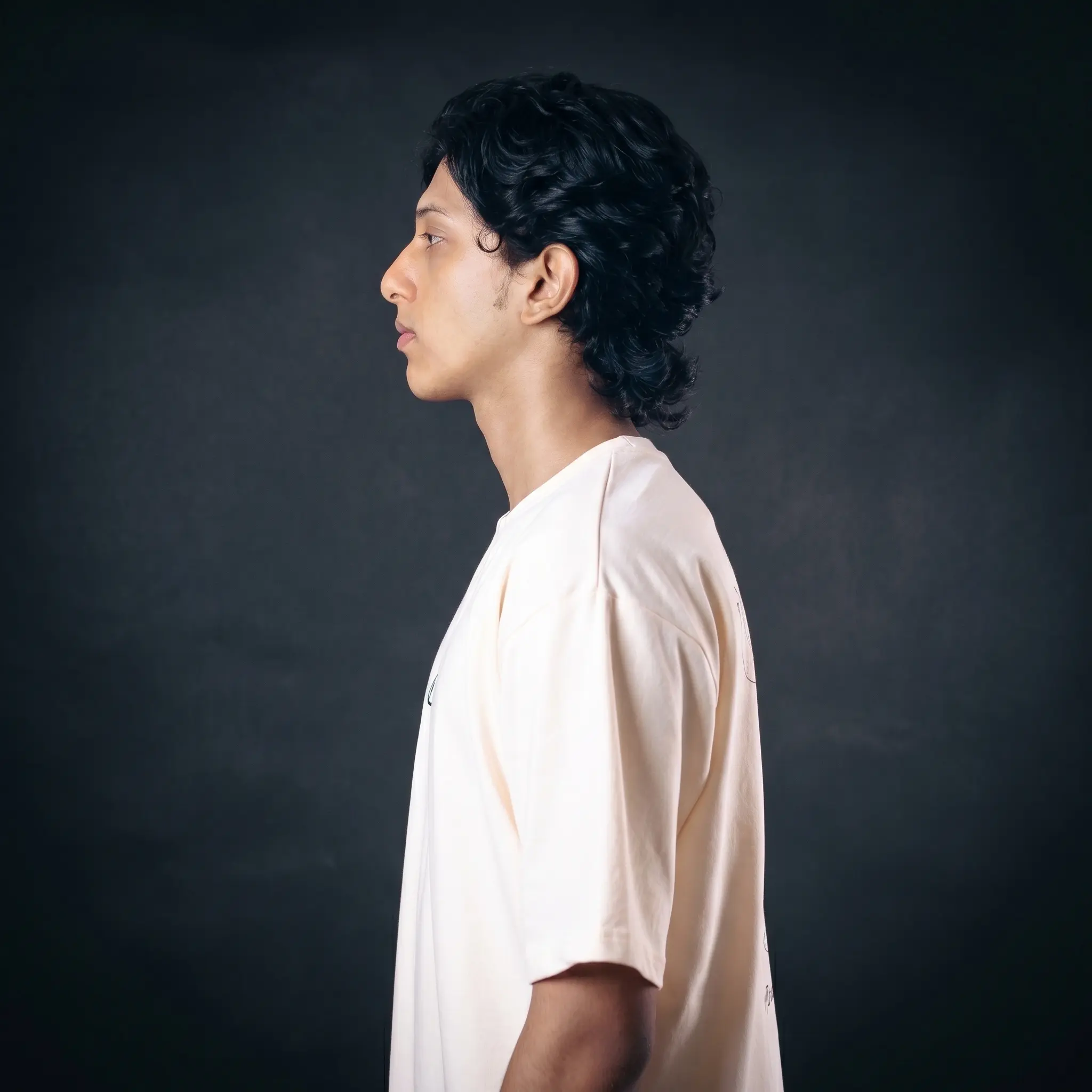 Layered The Dragon Cream oversized five-sleeve t-shirt in premium off-white heavy cotton fabric.