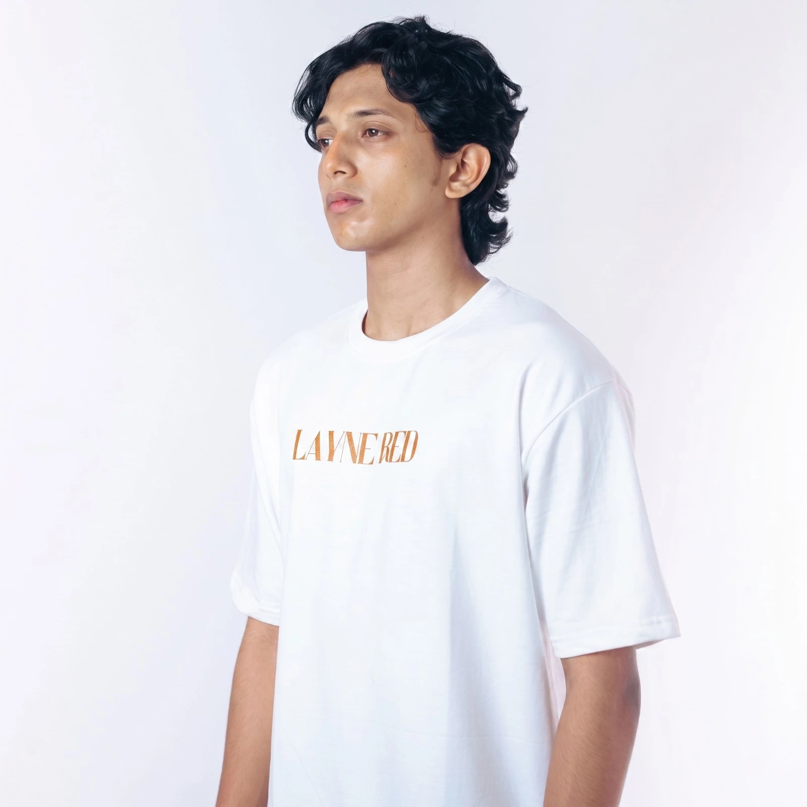 "ART IS LIFE" Premium White Five-Sleeve T-Shirt – Loop Knit Drop-Shoulder Streetwear Tee by Laynered - Image 2
