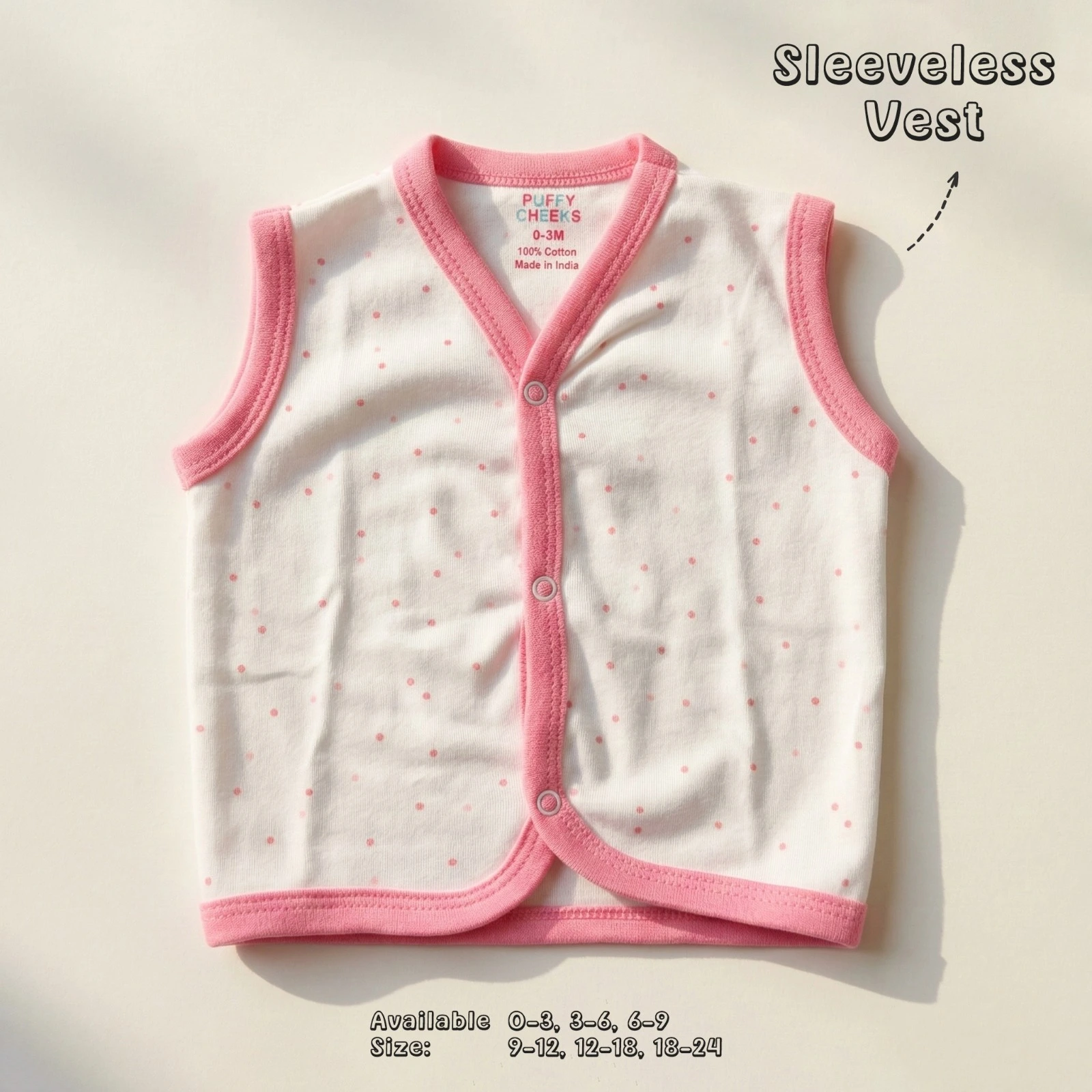 Puffy Cheeks 100% Cotton Baby Sleeveless Vest (6-Piece Value Pack) - Image 6